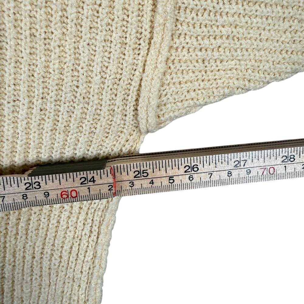 Natural Reflections Sweater | Butter Yellow Ribbed Knit Oversized Pullover | M - Picture 8 of 12